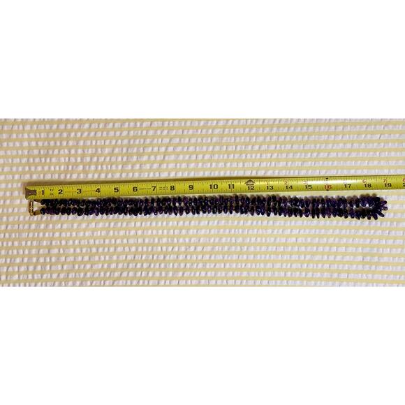 37" Genuine Amethyst Graduated Nugget Necklace Hand-Knotted Vintage Dark Boho - Picture 9 of 11